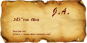 Jóna Aba névjegykártya